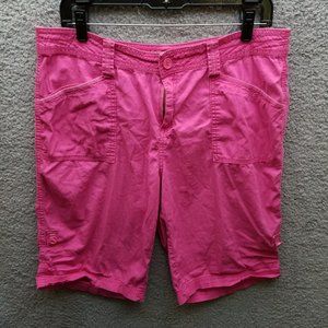 Caribbean Joe Women's 12P Cuffable Pink Bermuda Shorts 35" 11" 10.75"